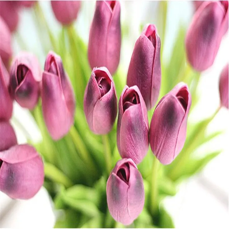 1 шт. красивые искусственные Тюльпаны из искусственной кожи цветы для вечерние