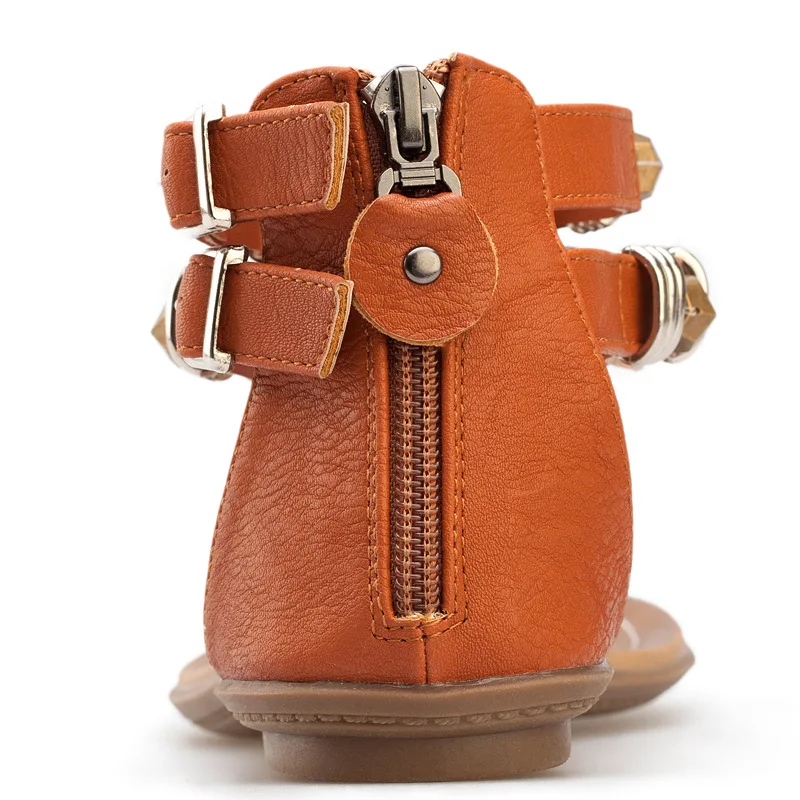 

Roman Style Sandals Flat Bottom Flip Flops Low Heel Beaded Sandals Women Back Zipper Fashion Casual Retro Trend Sandals Women