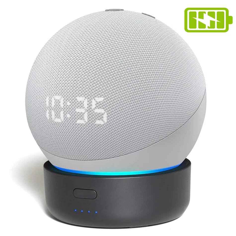 

GGMM портативная Батарейная база 5200 мАч для Echo Dot 4th Gen Amazon Alexa смарт-динамик для путешествий на открытом воздухе вечерние новинки 2021