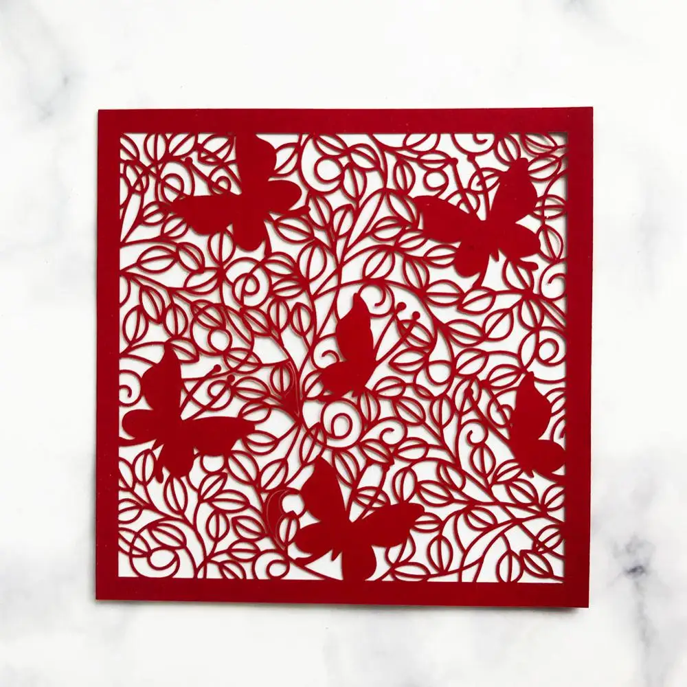 15 шт./лот китайские красные свадебные пригласительные открытки лазерная резка с