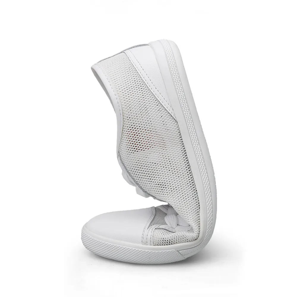 Дышащая летняя сетчатая обувь мужские белые повседневные туфли из натуральной