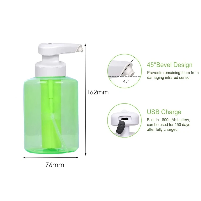 

Automatic Soap Dispenser Touchless USB Automatic Infrared Motion Sensor Desk Liquid Hands Free Sanitizers Foam Dispenser