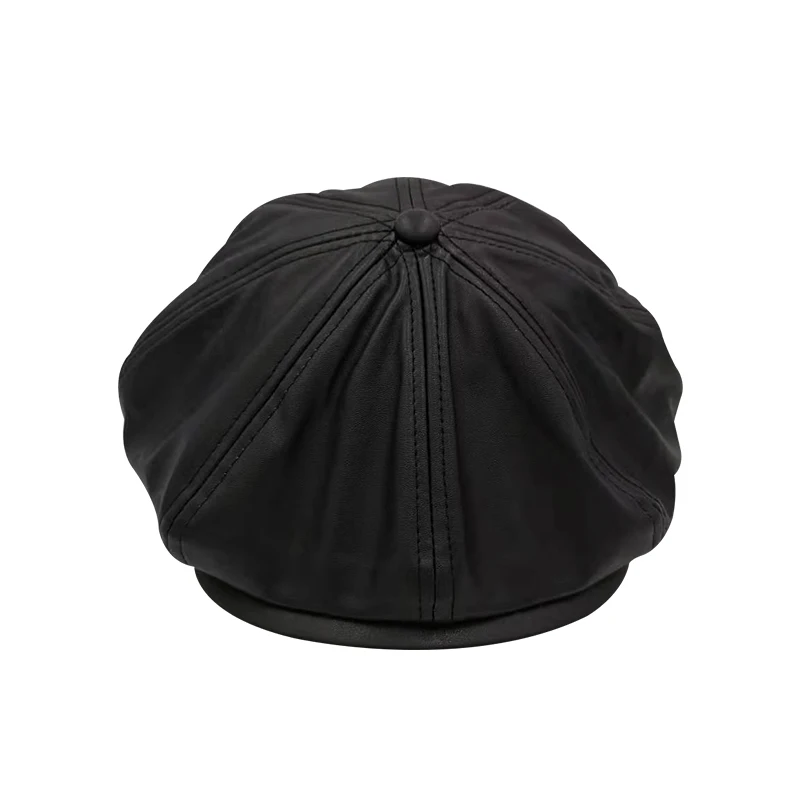 Кепка газетчика унисекс теплая восьмиугольная кепка из ПУ кожи в стиле ретро