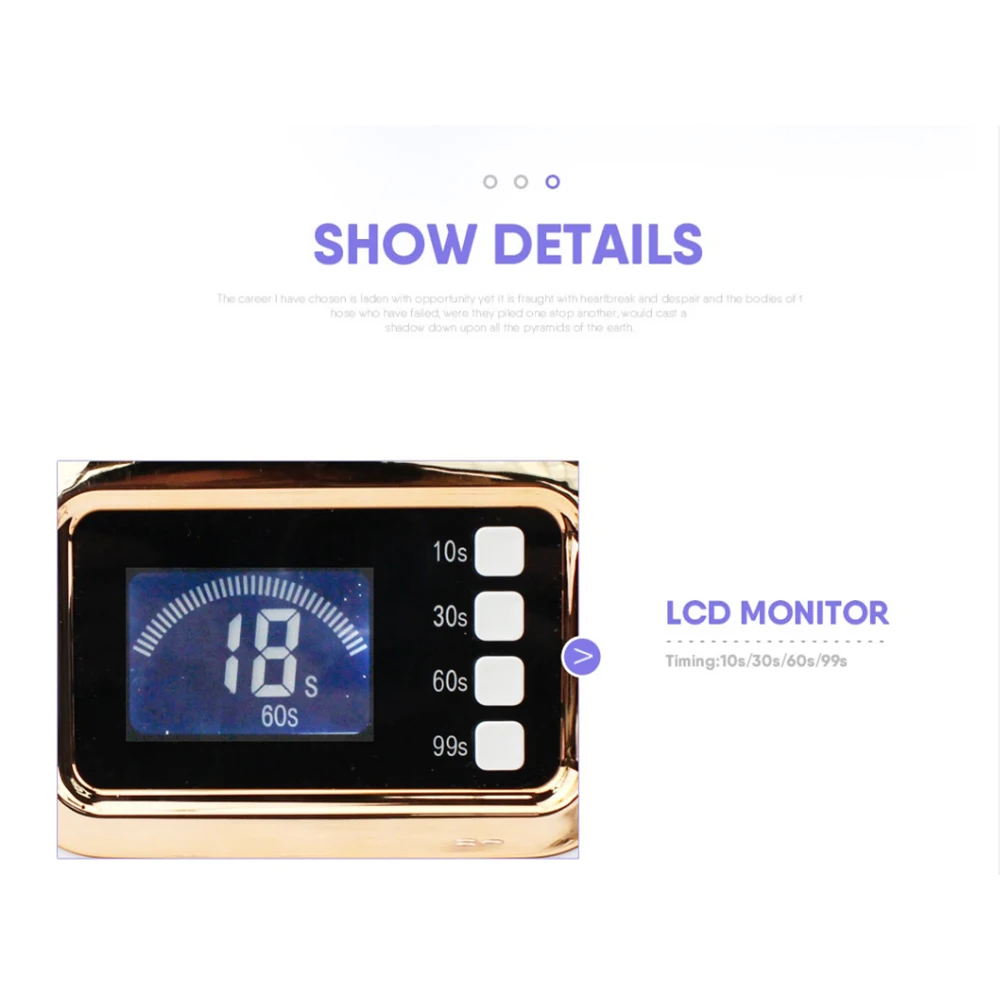 Светодиодный УФ светильник для ногтей 72 Вт с двумя ручными лампами 36