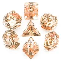 7pcsset dnd dice dd dice skull dice with copper foil polyhedral games dice set for table games mtg rpg