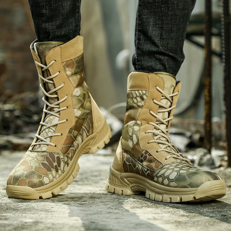 

NEW Outdoor Climbing Training Water Resistant High Shoes Military Combat Tactical Boots Men Hunting Hiking Desert Army Boot