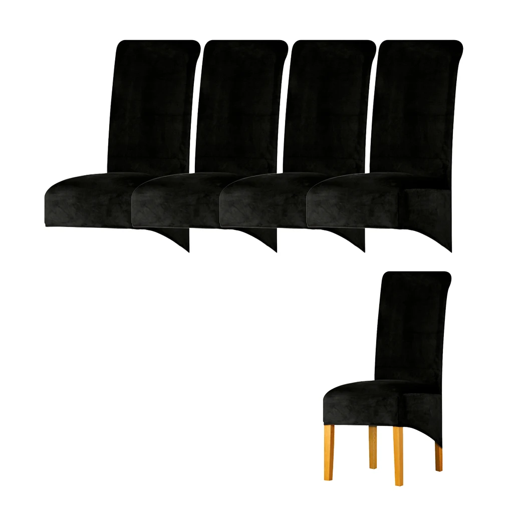 

4x Velvet Large Stretchy Elastic Dining Chair Slipcover For Hotel Meeting