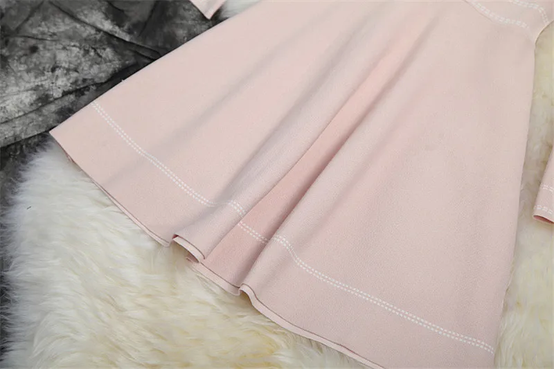 Новое Брендовое модное дизайнерское осеннее платье для подиума женское Vestidos с длинными рукавами и пуговицами, однотонные короткие вязаные платья-свитера Aline