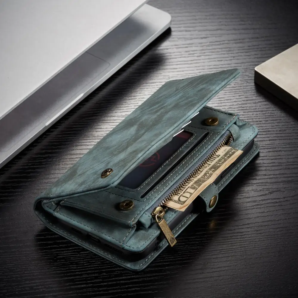 Кожаный чехол кошелек CaseMe в стиле ретро подходит для iphone 11Pro XS XR Max кожаный