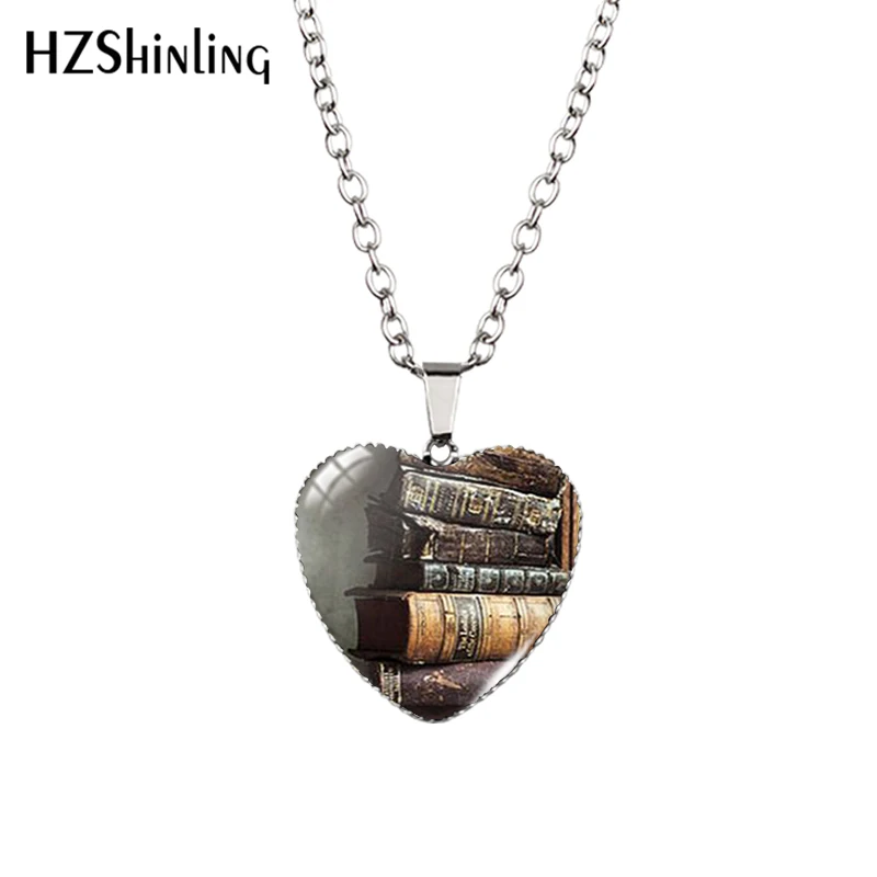Новое ожерелье в виде сердца так много книг мало времени подвеска Книга с цитатой