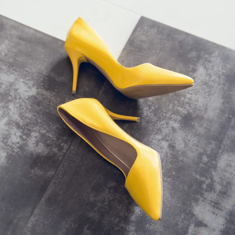 Классические женские туфли лодочки на высоком каблуке с закрытым носком для