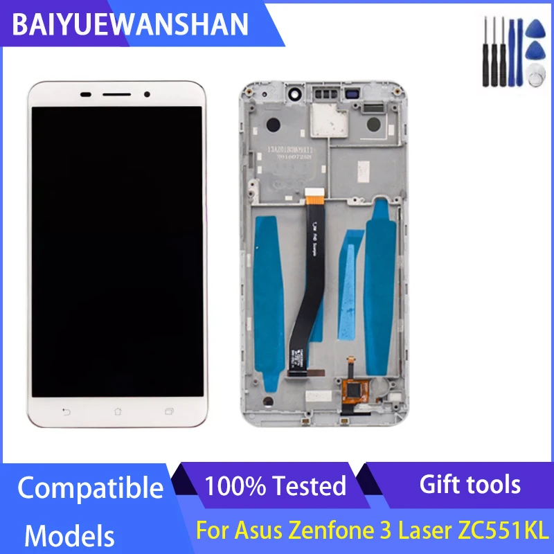 

5.5" For ASUS Zenfone 3 Laser ZC551KL LCD Display Touch Screen Digitizer Assembly With Frame Replacement