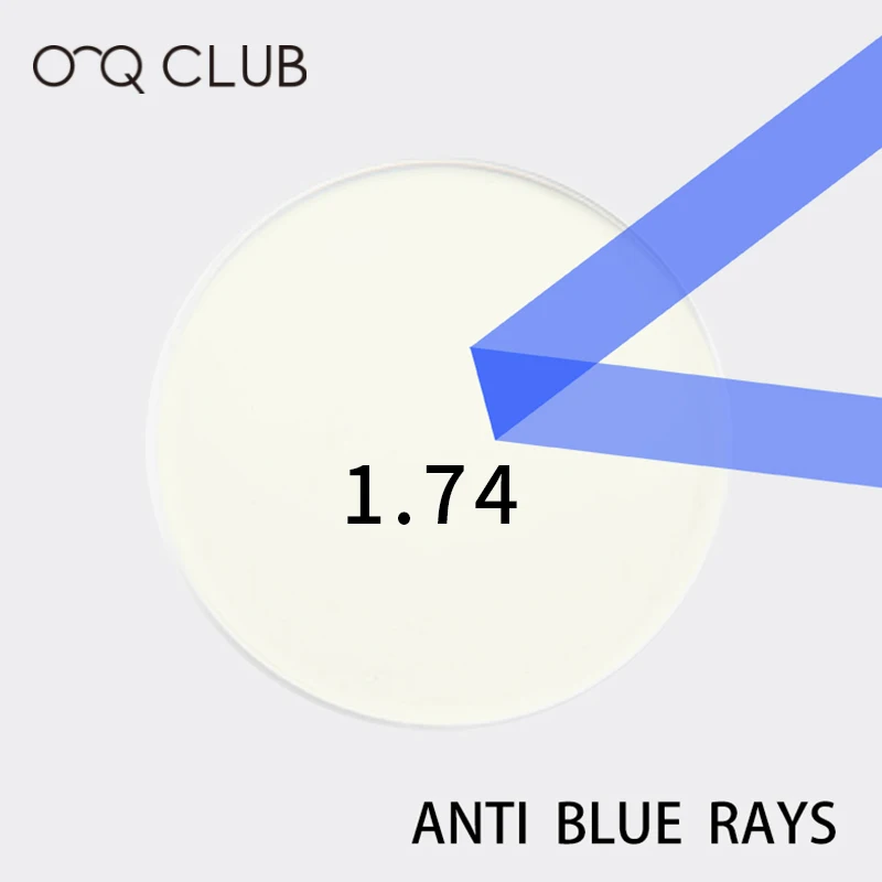 

O-Q CLUB 1.74 Anti Blue Light Prescription CR-39 Resin Aspheric Glasses Lenses Myopia Hyperopia Astigmatism Lens