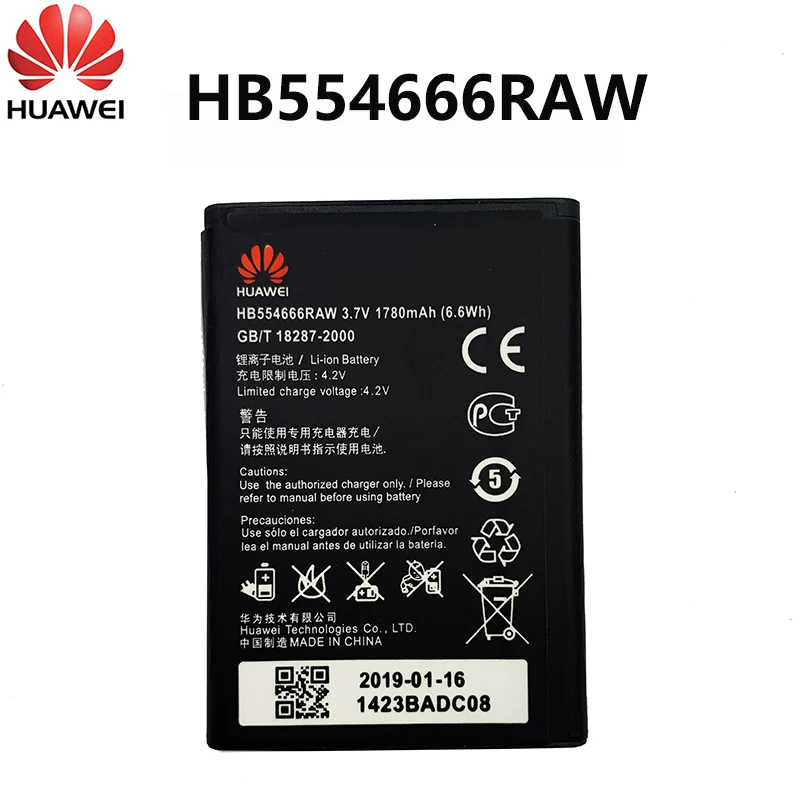 100% Оригинальный аккумулятор Hua Wei HB554666RAW для Huawei 4G Lte WIFI роутер E5372 E5373 E5375 EC5377 E5330