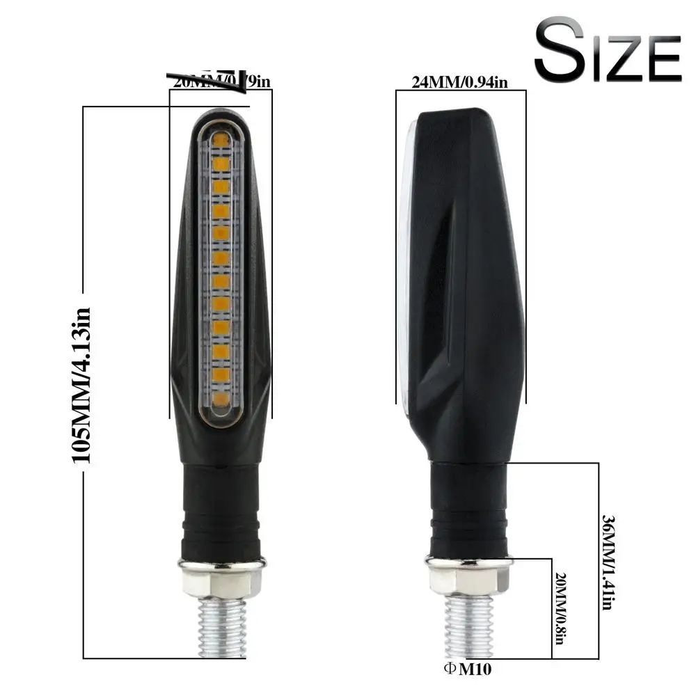 

1 Pair Motorcycle Accessories In-line 12Led Turn Signal Light Marker Light