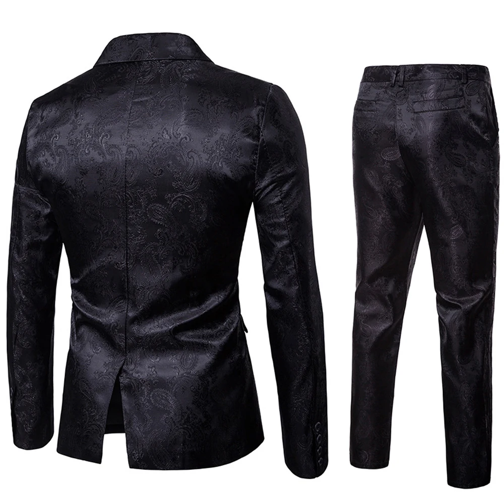 2 шт. Мужской Блейзер костюм Slim Fit смокинг+ Брюки Формальные вечерние свадебные жених Новинка