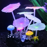 aquarium luminous simulation plant decoration water grass lotus leaf mushroom fish tank artificial aquarium plant landscape