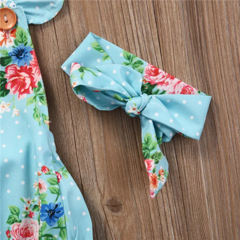 

Newborn Infant Baby Girl Floral Backless Ruffles Romper Headband Jumpsuit Playsuit Hot Fashion Clothes Outfit 0-24M