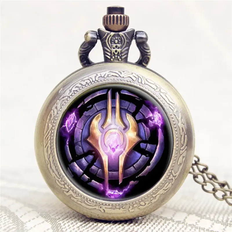 WOW World of Warcraft карманные часы для мужчин Античная бронза кварц ожерелье кулон мужские часы лучшие подарки часы мужские Relogio De Bolso