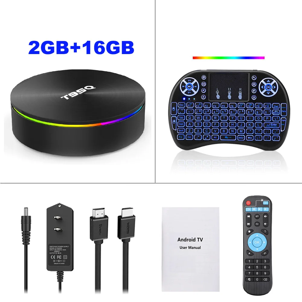 2GB16GB i8 backlit T95Q 4 Гб 64 ГБ Android 9,0 Смарт ТВ приставка Amlogic S905X2 ТВ приставка четырехъядерный 2,4G& 5GHz двойной Wifi BT4.1 медиаплеер PK Tanix TX6 T9 - Цвет: 2GB16GB i8 backlit