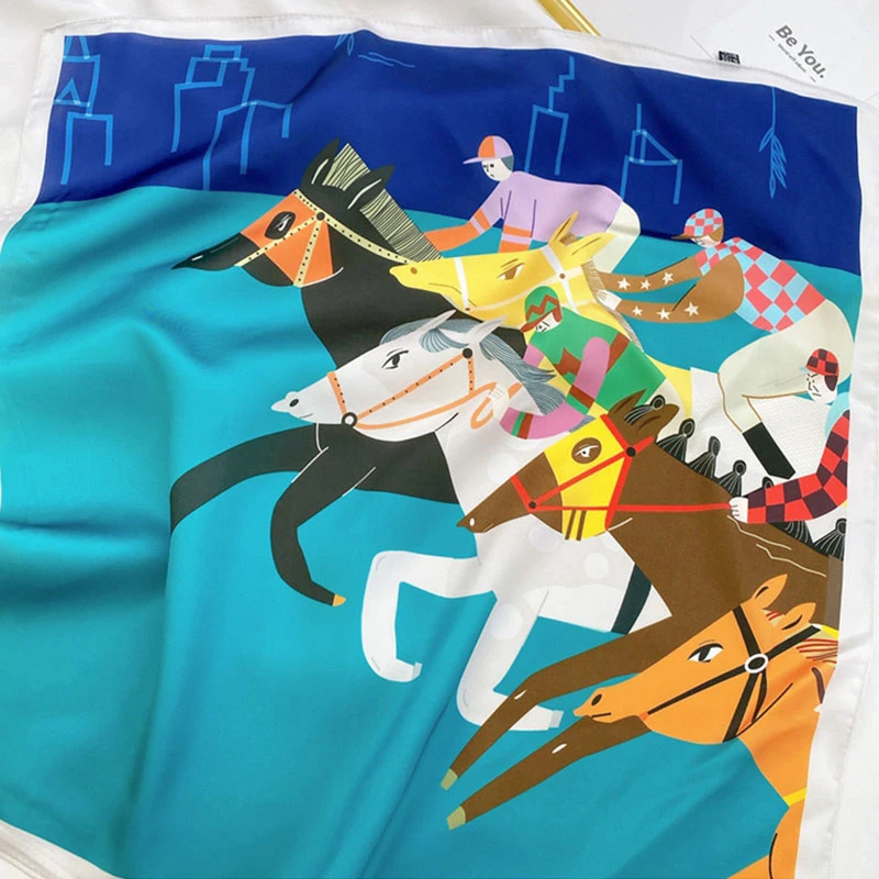 

Square Silk Scarf Satin Print Small Head Neck scarf Women DIY Headscarf Kerchief Bandana Shawl Accessories Cartoon Girls Pattern