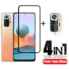 4-в-1 для Xiaomi Redmi Note 10 Pro Max Стекло для Redmi Note 10 Pro Max Полноэкранная защитная пленка для Redmi Note 10 Pro Стекло для объектива