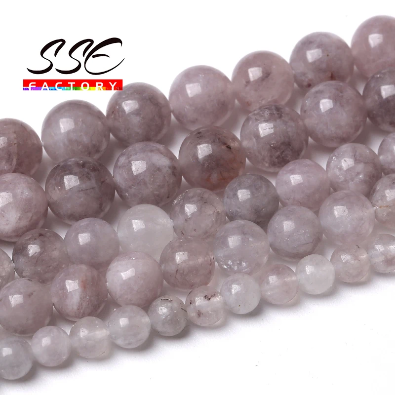 Бусины из нефрита с кристаллами природного серого демона для изготовления ювелирных изделий, круглые свободные камни, браслеты «сделай сам», ожерелья, аксессуары 6 8 10 мм