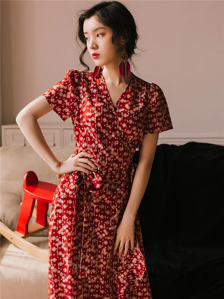 2019 летнее женское пляжное платье с цветочным принтом в стиле