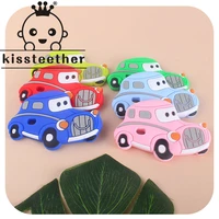 kissteether baby pacifier chain silicone beads cute cartoon car charms silicone molar teether toy pacifier anti lost chain clips