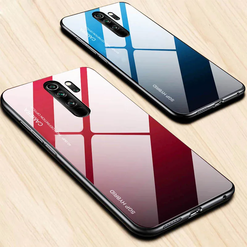 Чехол для телефона из закаленного стекла с градиентом Xiaomi Redmi Note 8 7 6 Pro 7a 6a k20 a3 lite