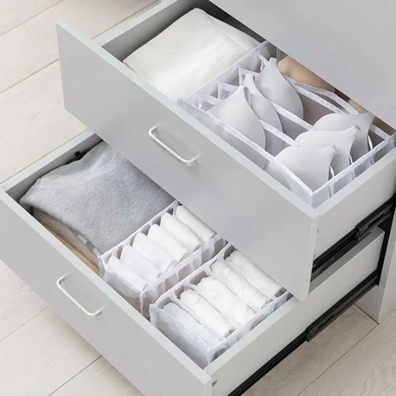 

6/7/11 Grids Travel Storage Divider Underwear Foldable Bra Socks Glove Scarves Drawer Organizers Bags Storage Organizer