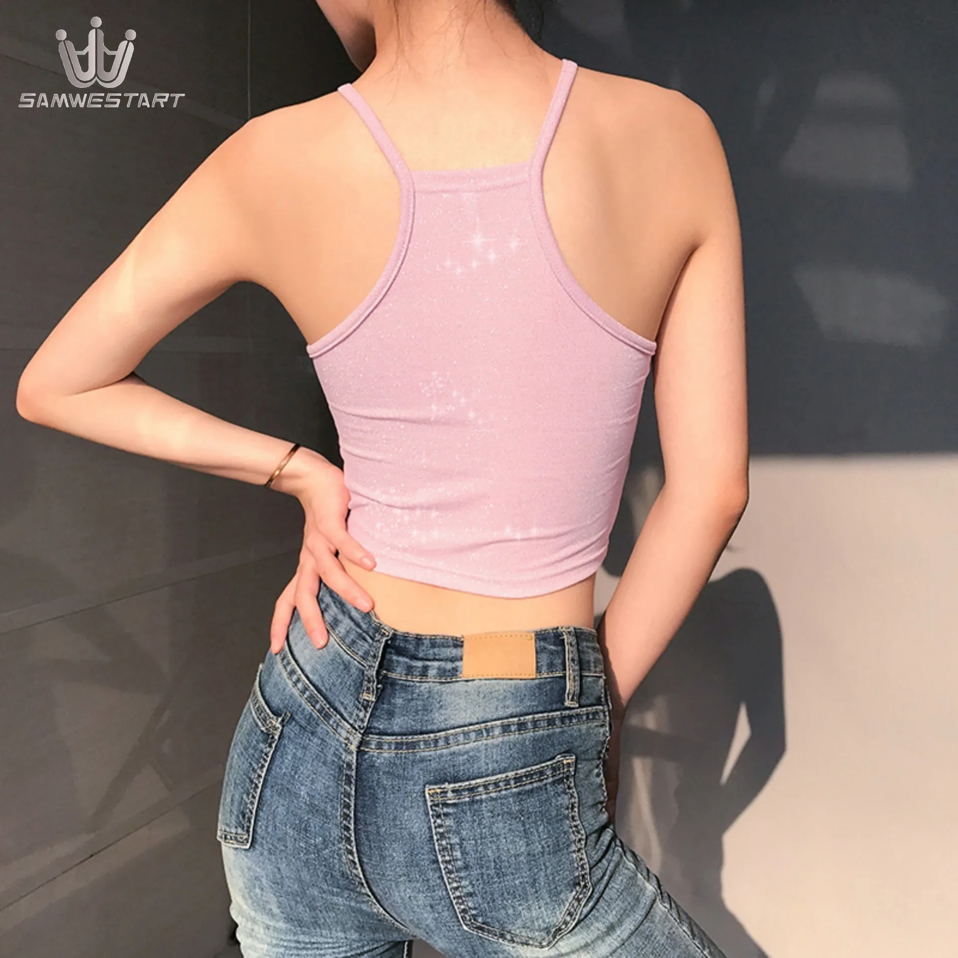 Новинка лета 2020 стильная безрукавка Liangsi в форме сердца с бретелькой через шею