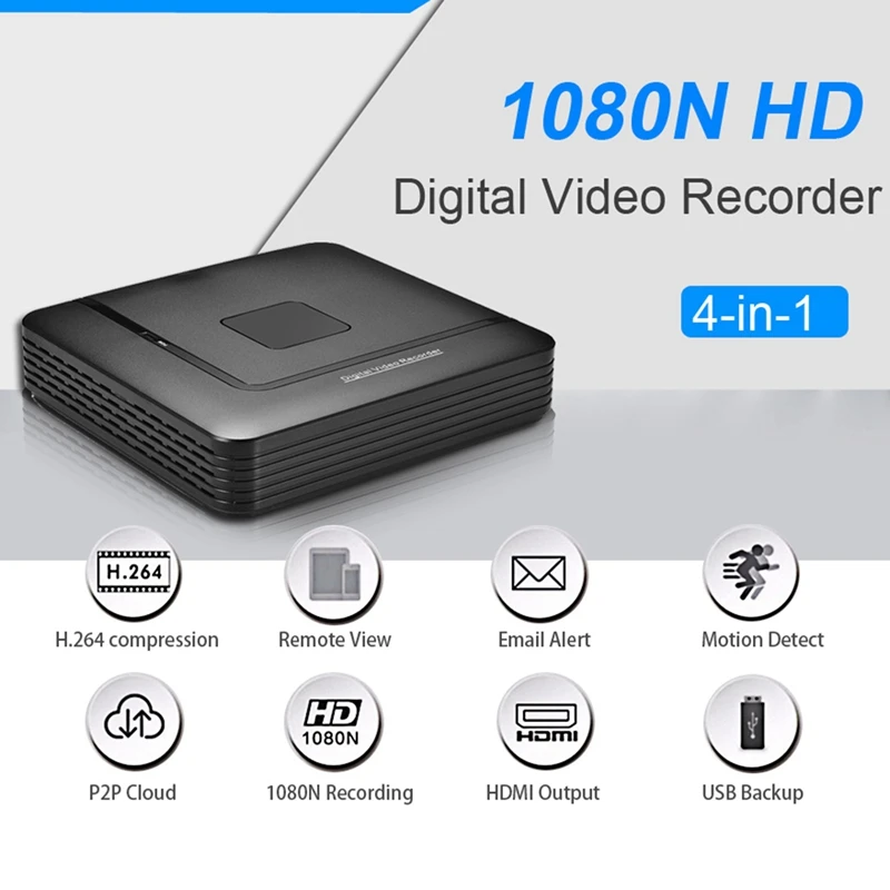 4 channel AHD DVR для наблюдения безопасности CCTV Регистраторы 4CH 720P цифровые гибридные