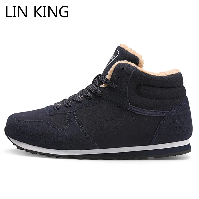 LIN KING/зимние женские низкие ботинки унисекс зимние на танкетке теплые
