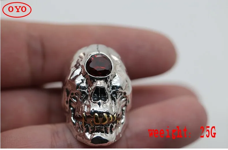 S925 Silver Cyclops Skull Ring Live Mouth Can Be Adjusted Freely