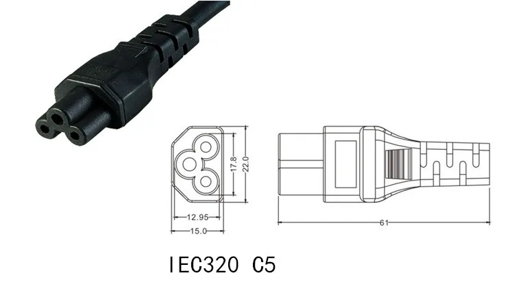 IEC 320 C14 штекер для C5 Женский Кабель адаптер 3 Pin 180 см 1 шт.|iec male plug|c5 plugiec cable |