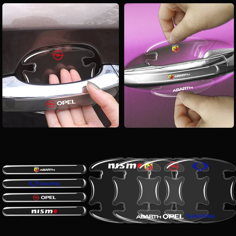 

8pcs Car Door Handle Transparent Protective Film Anti-Scratch Sticker For Chevrolet Trax Sonic Cruze Malibu Tahoe Impala Equinox
