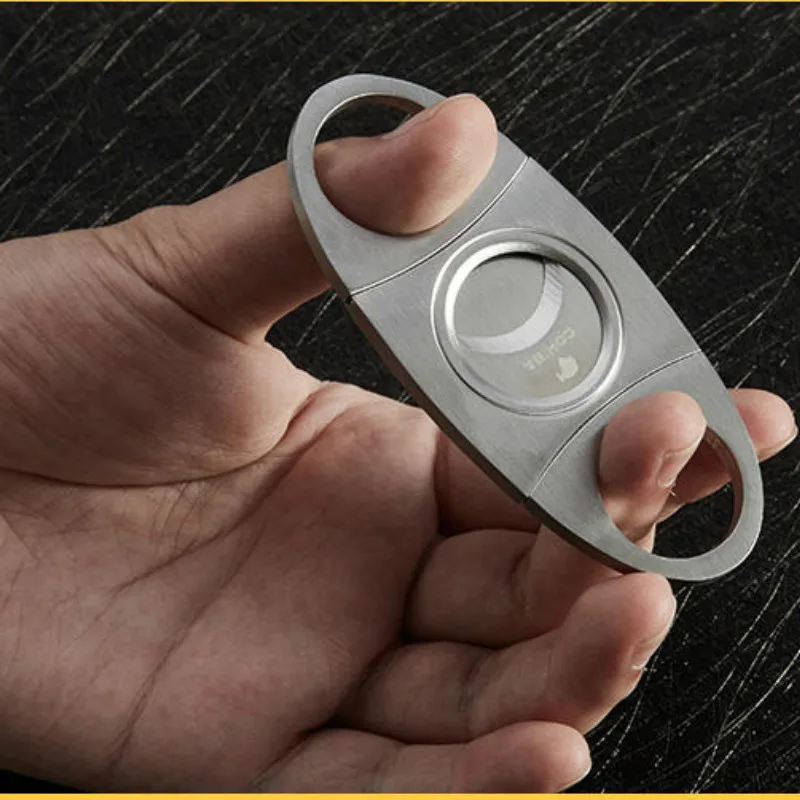 

COHIBA Cigar Cutter Brand New Stainless Steel Metal Classic Cigar Cutter Guillotine With Gift Box Christmas Cigar Scissors Gift