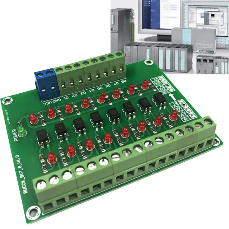 

8-канальный 8-битный фотоэлектрический изоляционный модуль, преобразователь уровня напряжения, выход PNP, преобразователь сигнала PLC, адаптер