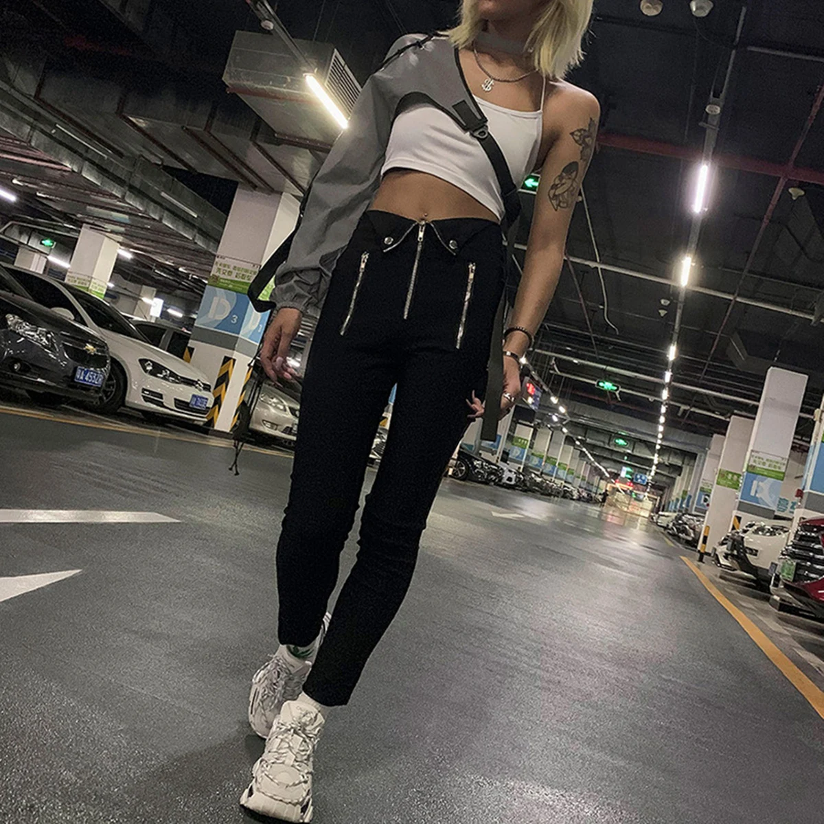 Женская Светоотражающая повязка на одно плечо светящийся темный Топ