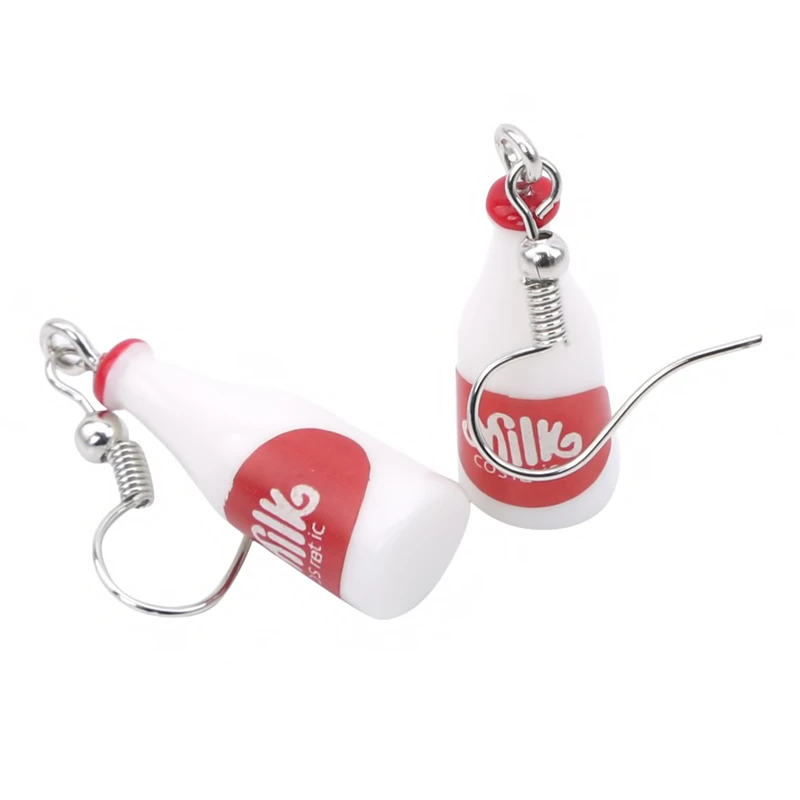 Бутылки из-под молока висячие серьги с квадратными кристаллами мода мультфильм