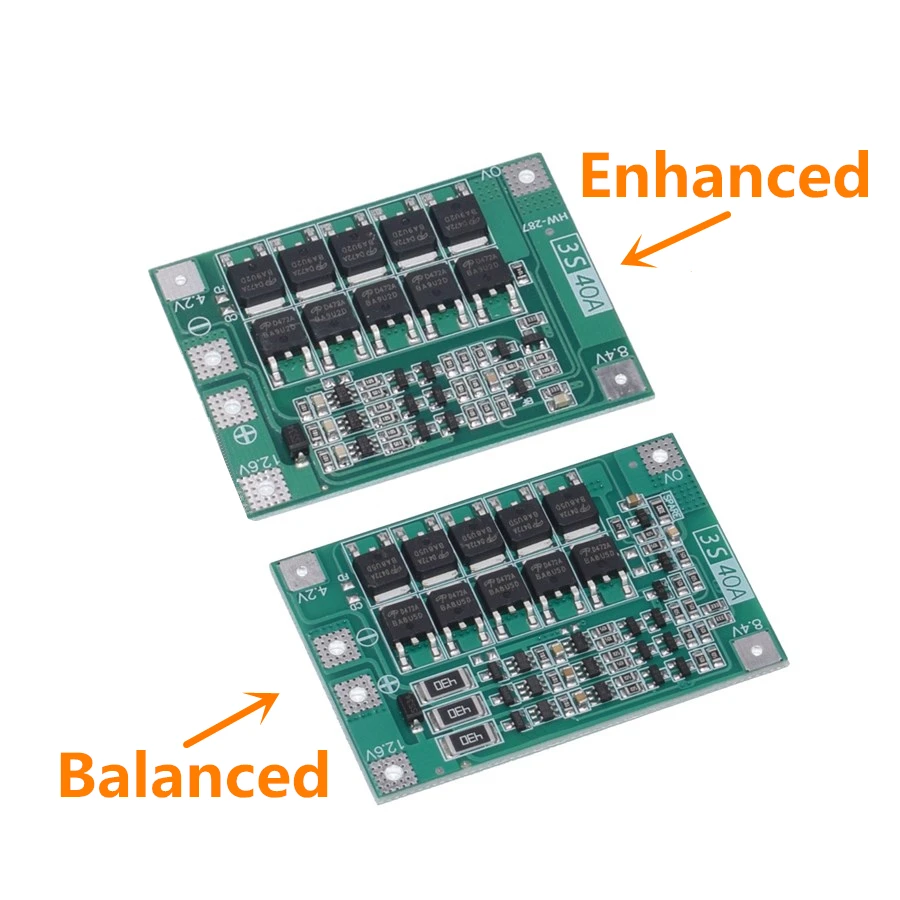 3S 40A литий-ионная батарея зарядное устройство Защитная плата PCB BMS для токовый