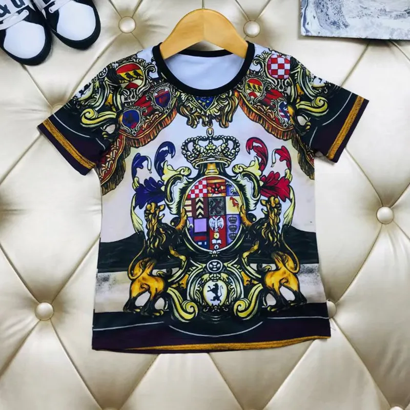 

High-end custom 2021 hot style children's summer fashion printing round neck short-sleeved T-shirt half-sleeved personality T-sh