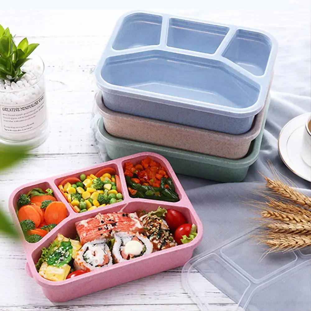 

Portable Healthy Material Lunch Box New Wheat Straw Bento Boxes Dinnerware Food контейнер Storage Container Foodbox ланч бокс