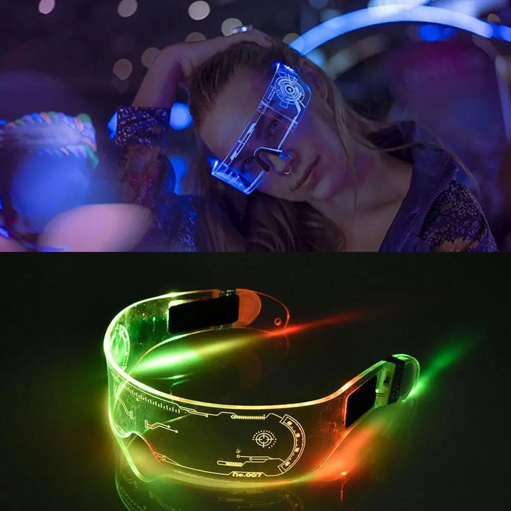 Colorful EL Luminous Glasses Led Light Up Visor Eyeglasses for Bar KTV Christmas Birthday Party New Year Decorations |