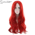 Similler длинный женский синтетический парик для косплея центральная часть красные золотые кудрявые волосы термостойкие костюмы