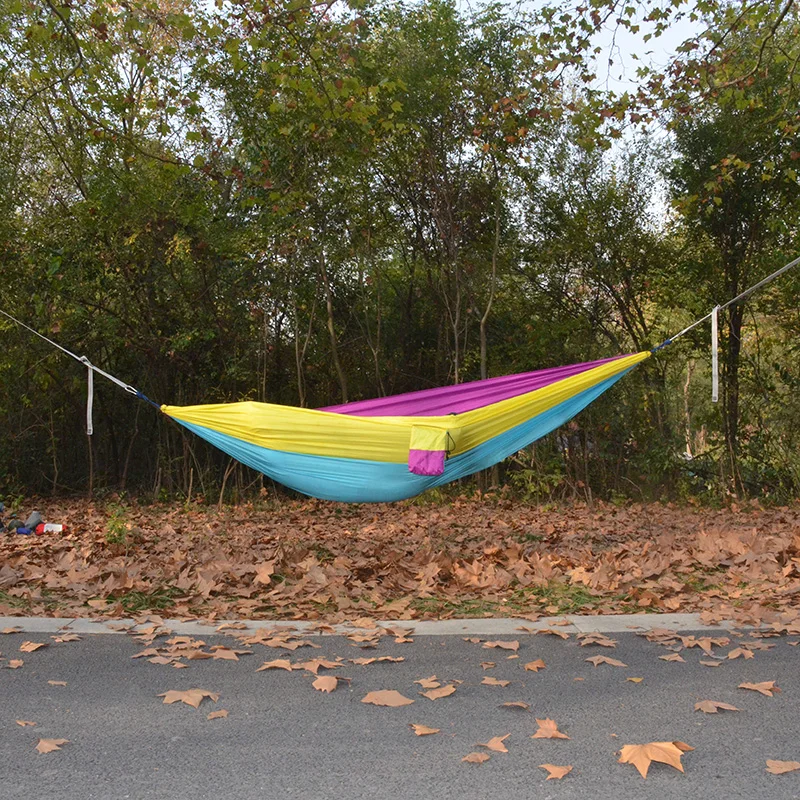 

Outdoor Camping Hammock Backpack Furniture Colorful Portable Hammocks Folding Beach Travel Campus Swing bed