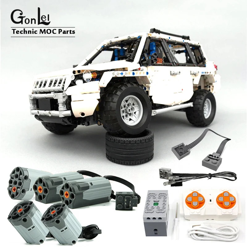 

High-Tech RC Off-roader with SBrick Batarry Motors Land Cruiser SUV MOC Builing Block Brick Set MOC-5551 Model Toy Kit DIY Child