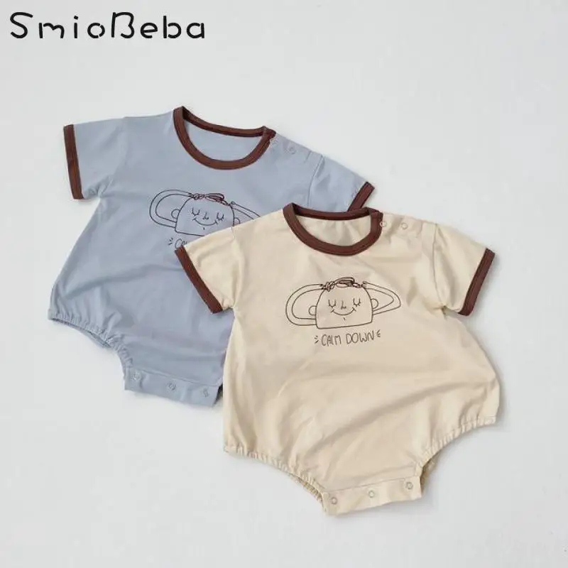 Летняя Новинка милое цельное боди для мальчиков и девочек детская треугольная