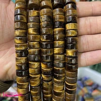 natural yellow tiger eye stone loose bead high quality 6x12mm smooth spacer shape diy gem jewelry making accessories 32pcs a4340